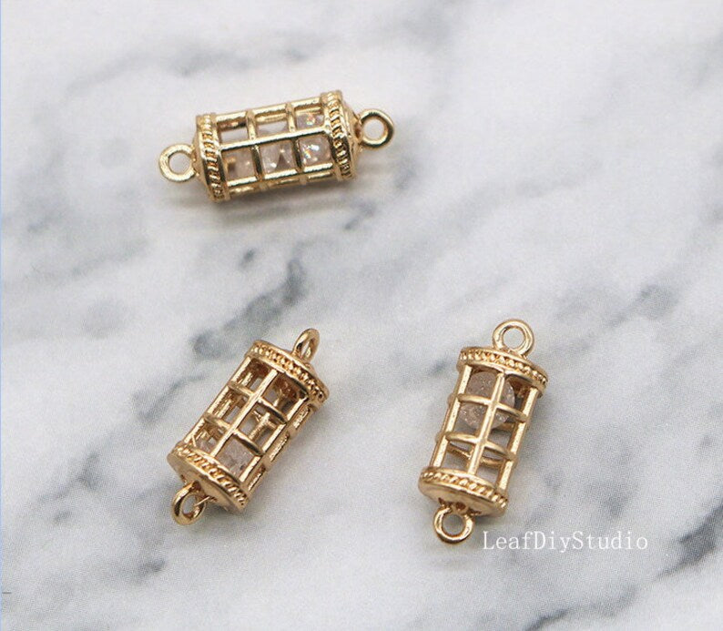 10pcs CZ Pave Long lantern Charm, 6x10mm Zircon Pendant, Jewelry Making, Material Craft Supplies