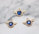 10pcs CZ Pave Little angel 8*14mm Charm Pendant, 3x22mm Zircon Connector, Jewelry Making, Material Craft Supplies