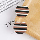 4pcs Epoxy Resin Pendants, Semi Translucent White Resin Findings, Wood and Resin Pendant, Color Blocked, Large Round Charm