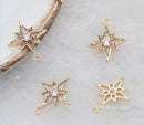 10pcs CZ Pave Star Charm , 13.5mm Zircon Star Pendant, Jewelry Making, Star Material Craft Supplies