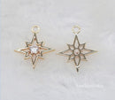 10pcs CZ Pave Star Charm , 13.5mm Zircon Star Pendant, Jewelry Making, Star Material Craft Supplies