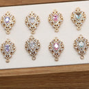 10pcs CZ Pave Charm, Zircon Pendant Connector, 12x20mm Jewelry Making, Material Craft Supplies