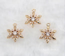 10pcs CZ Pave Snowflake Charm, 12mm Snowflake Zircon Pendant , Jewelry Making, Material Craft Supplies