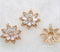 10pcs CZ Pave Eight petal flower Charm, 14mm flower Zircon Pendant , Jewelry Making, Material Craft Supplies