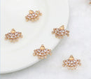 10pcs CZ Pave Crown Charm, 14x16mm Crown Zircon Pendant , Jewelry Making, Material Craft Supplies