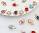 10pcs CZ Pave Lace shield Charm, 12x19mm Zircon Shield Pendant, Pink, blue, deep purple, light purple, red Zircon Material Craft Supplies