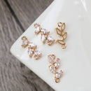 10pcs CZ Pave Leaves Charm, Zircon Leaves Connector Pendant , Jewelry Making, Zircon Leaves Material Craft Supplies