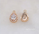 10pcs CZ Pave Teardrop Charm, 7x11mm Teardrop Zircon Pendant, Jewelry Making, Zircon Teardrop Material Craft Supplies