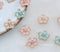 10pcs CZ Pave Five petal flower Charm, 11.5mm Zircon Pink, blue, white flowers Pendant , Jewelry Making, Zircon Material Craft Supplies