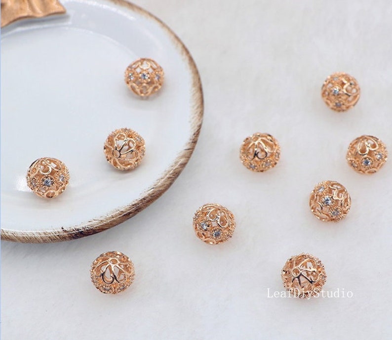 10pcs CZ Pave ball Pendant, 12mm Zircon ball Pendant, Jewelry Making, Zircon ball Material Craft Supplies