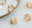 10pcs CZ Pave Crown Charm, 12mm Zircon Crown Pendant , Jewelry Making, Zircon Material Craft Supplies