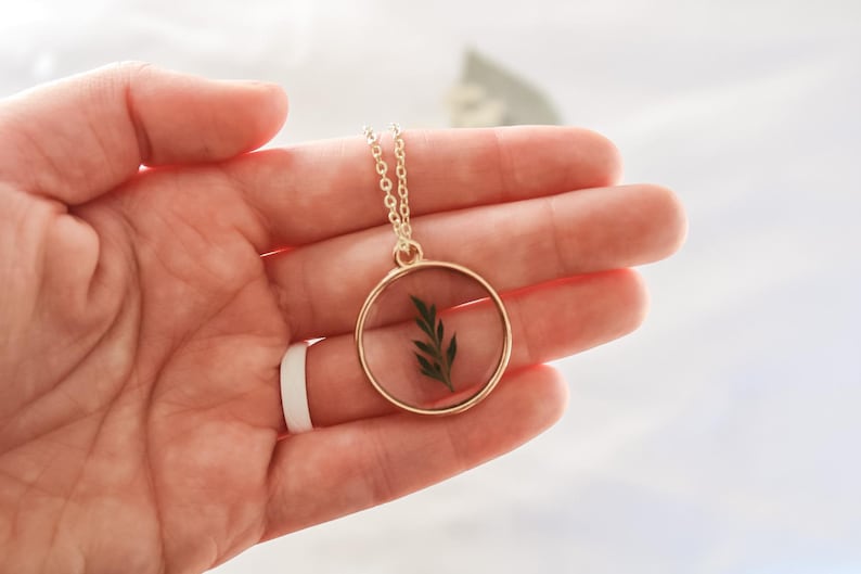 Fern Pressed Necklace | Real Dried Fern Pendant | Resin Jewelry | Handmade Necklace | Pressed Wildflower