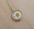 Daisy Pressed Wildflower Necklace | Resin Necklace | Dried Wildflowers | Handmade | Pendant | Vintage | Real Flower | April Birth Month