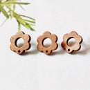 10pcs Flower Shape Wood Earrings, Ear Wire, Earrings Post, Bar Wood Earrings Studs,Diy Jewelry Accessories Craft Supplies