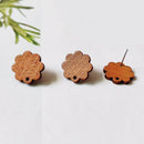 10pcs Flower Shape Wood Earrings, Ear Wire, Earrings Post, Bar Wood Earrings Studs,Diy Jewelry Accessories Craft Supplies