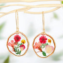 Dried flower handmade resin earrings, Pressed flower hoop earrings, Botanical earrings, Real flower earrings, Hypoallergenic earrings