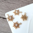 10pcs Snowflake CZ Pave Charm, flowers zircon Charm Pendant 13mm/ 15mm ,crystal Pave Charm, wholesale prices, High Quality