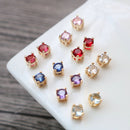 10pcs Four Claw Mini Glass Charm Pendant, CZ Pave Charm, Zircon ball Pendant, 4mm Jewelry Making, Material Craft Supplies