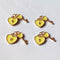 6pcs High Quality Real Gold Plated Lock and Key Charm, Enamel Heart Key Pendant, Nickel free