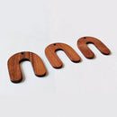 4pcs U Shaped Wood Charm, Wood Connector，Horseshoe Pendant, Wood Jewelry Finding