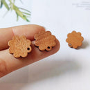 10pcs Flower Shape Wood Earrings, Ear Wire, Earrings Post, Bar Wood Earrings Studs,Diy Jewelry Accessories Craft Supplies