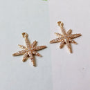 10pcs Gold Plated Star Charm,Gold Initial Charm,Vermeil moon Pendant,Tiny Gold Star,cz pave star Charm