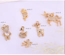 10pcs Unicorn Zircon Pendant, Swan, Owl, Bear, Swallow CZ Pave Charm, Jewelry Making,Material Craft Supplies