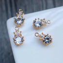 10pcs 8x13mm Crown zircon Charm pendant, Zircon Charm, CZ Pave Pendant Charm, earrings bracelet necklace pendant Jewelry Making