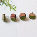 10pcs Round Wood Earrings, Ear Wire, Earrings Post,14mm Wood Earrings Studs,Diy Jewelry Accessories Craft Supplies