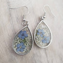 Real Flower Earrings, Forget-Me-Not, Handmade Jewelry, Pressed Dried Wildflower, Real Flower Jewelry Gifts, Mother's Day Gift, Gifts for Her