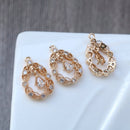 10pcs teardrop CZ Pave Pendant Charm, teardrop pendant zircon Charm, Diy Glass crystal Pave Charm, Jewelry Making Supplies