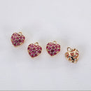 10pcs Zircon love Pendant Charm, red Heart shaped CZ Pave Charm, Jewelry Making,Material Craft Supplies