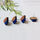 10pcs Fan-shaped Wood Earrings, Earrings Post, Trapezoid Wood Earrings Studs,Diy Jewelry Accessories Craft Supplies