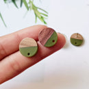 10pcs Round Wood Earrings, Ear Wire, Earrings Post,14mm Wood Earrings Studs,Diy Jewelry Accessories Craft Supplies