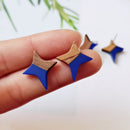 10pcs Star Shape Wood Earrings, Ear Wire, Earrings Post, Wood Earrings Studs,Diy Jewelry Accessories Craft Supplies