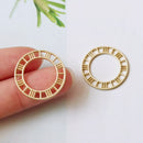 10pcs Matt Gold Plated Round Circle Charm, Alloy Charm, Jewelry Making Materials