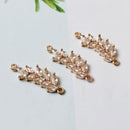 10pcs cz pave Leaves charm,bracelet necklace pendant,pave charm,gold plated over brass