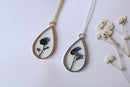 Forget-Me-Not Teardrop Pendant Wildflower Necklace | Resin Necklace | Dried Wildflowers | Mother's Day Gift | Real Flower Jewelry