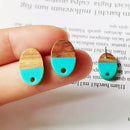 10pcs Oval Wood Earrings, Earrings Post, Oval Earrings Studs,Diy Jewelry Accessories Craft Supplies