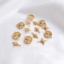 10pcs six-pointed star cz pave charm, Eight-pointed star crystal pendant, Inlaid lucky compass DIY Jewelry Making