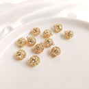 4pcs hollow flower ball 8mm 10mm cz pave charm pendant, ball pendant, DIY Jewelry Making