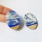 4pcs Epoxy Resin Pendants, Semi Translucent White Resin Findings, Wood and Resin Pendant, Color Blocked, Oval Charm