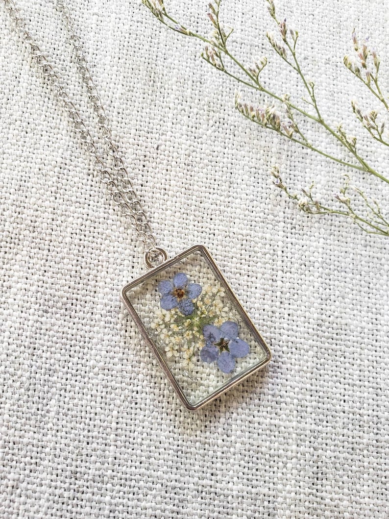 Flower Necklace, Forget Me Not Necklace, Handmade Jewelry, Gift For Her, Thinking of You, Miscarriage Keepsake, Gift for Grief, Mother's Day