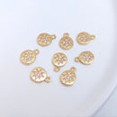 10pcs eight-pointed star cz pave charm, star pendant, brass gold plated, star charm, Material Craft Supplies