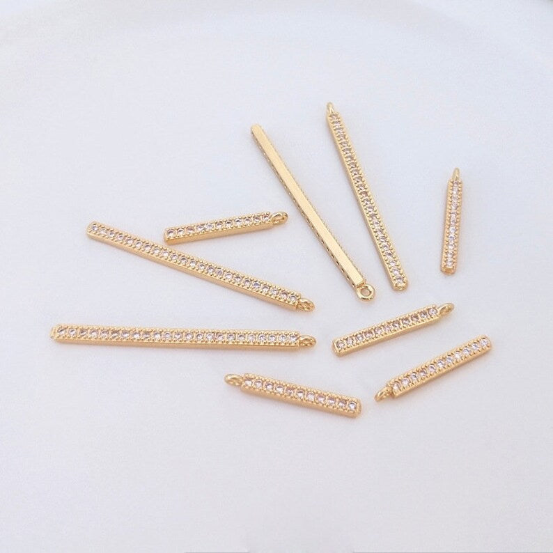 10pcs 14mm 16.5mm 20mm 37.5mm cz pave charm pendant, brass gold plated, pave charm, Material Craft Supplies