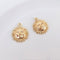 10pcs moon, sun face cz pave charm pendant, brass gold plated Material Craft Supplies