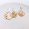 10pcs moon, sun face cz pave charm pendant, brass gold plated Material Craft Supplies