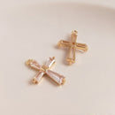 2pcs CZ Pave cross Charm Pendant, 19x14.5mm Zircon cross Pendant, Jewelry Making, Zircon cross Material Craft Supplies