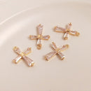 2pcs CZ Pave cross Charm Pendant, 19x14.5mm Zircon cross Pendant, Jewelry Making, Zircon cross Material Craft Supplies