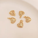 10pcs lucky tree love CZ Pave Pendant, Heart Zircon Flower Pendant, Jewelry Making, Zircon Material Craft Supplies